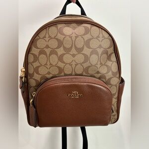Coach Tan and Brown Signature Backpack
